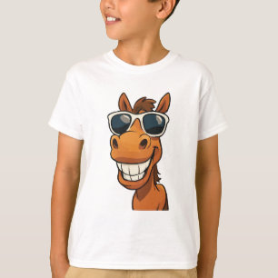Cooles Pferd mit Schatten T-Shirt