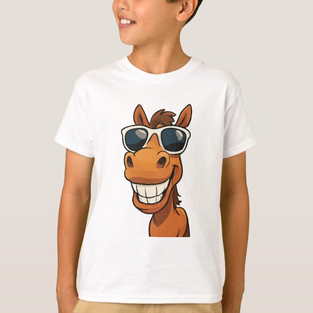 Cooles Pferd mit Schatten T-Shirt (Vorderseite)