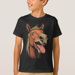 Cooles Pferd mit Zungenpferden auf dem Pferd T-Shirt