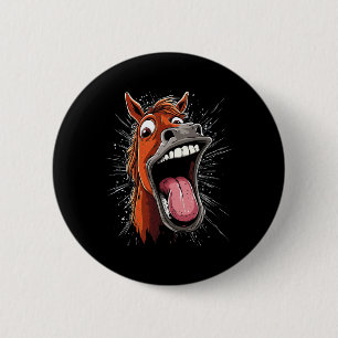 Cooles Pferd mit Zungenpferden auf Pferdebasis Button