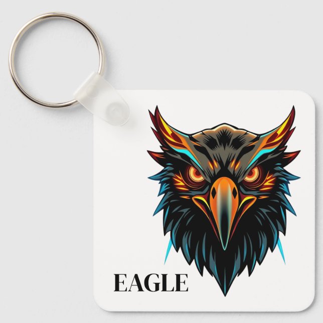 Cooles Phoenix Adler Maskottchen Logo Schlüsselanhänger (Vorderseite)