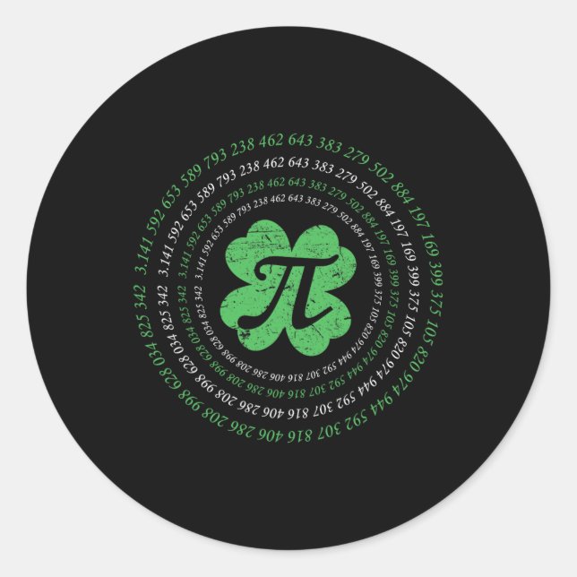 Cooles Pi Day Kleeblatt Saint Patrick's Day Math G Runder Aufkleber (Vorderseite)