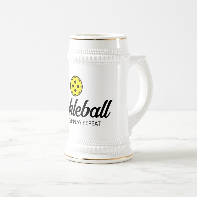 Cooles pickleball-Bierstein-Geschenk für Liebhaber Bierglas (VorderseiteRechts)