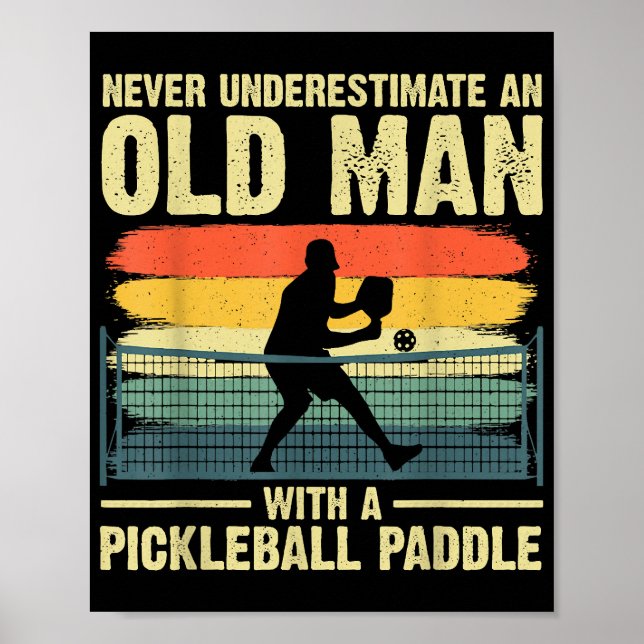 Cooles Pickleball-Design für Männer Opa Pickleball Poster (Vorne)