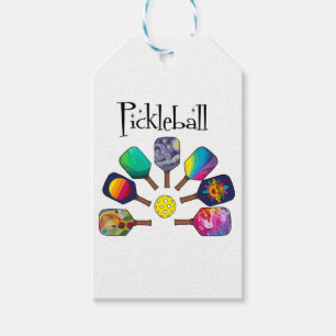 Cooles Pickleball-Rainbow Geschenkanhänger