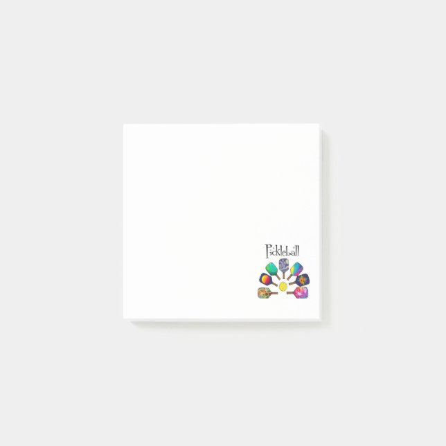 Cooles Pickleball-Rainbow Post-it Klebezettel (Vorderseite)