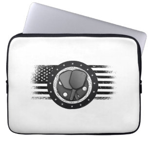 Cooles Pickleball Sport USA Grunge Flag - Pickleba Laptopschutzhülle