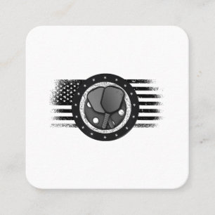 Cooles Pickleball Sport USA Grunge Flag - Pickleba Quadratische Visitenkarte