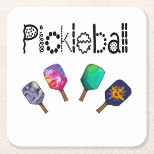 Cooles Pickleball und Paddles Sportart Rechteckiger Pappuntersetzer