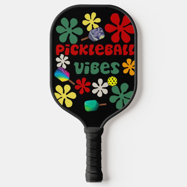Cooles Pickleball Vibes Retro Art Schläger (Vorderseite)