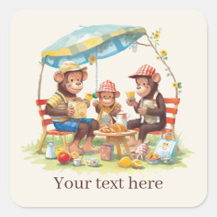Cooles Picknick, Textmonkey Quadratischer Aufkleber
