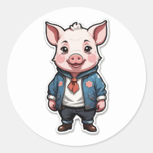 Cooles Piglet-Design - Eine Niedliche und sonderba Runder Aufkleber