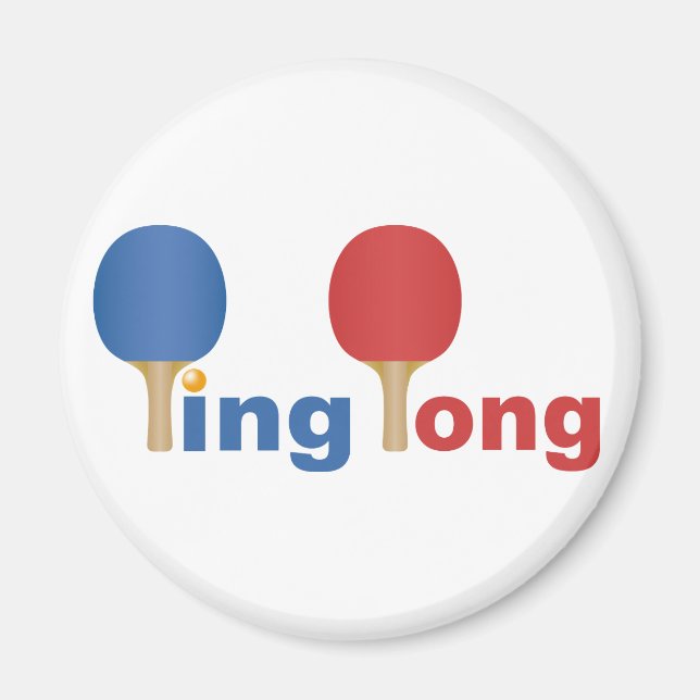 Cooles Ping Pong Emblem Magnet (Vorne)