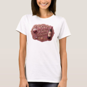 Cooles Pink WINE FIXES ALLES Künstlerisches Motiv T-Shirt