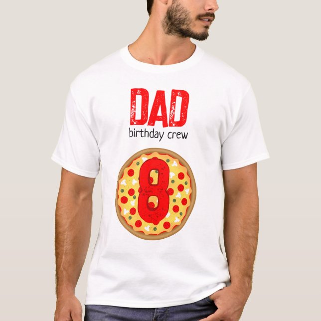 Cooles Pizza-Party Kindergeburtstag Crew Papa T-Shirt (Vorderseite)