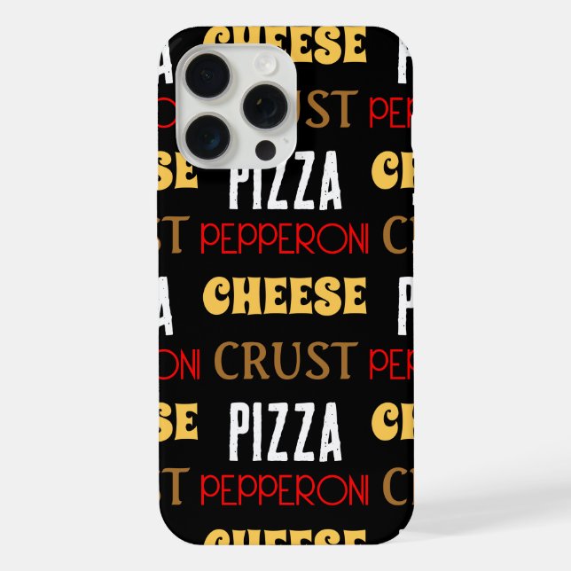 Cooles Pizza Pepperoni-Käsekrste-Textmuster iPhone Hülle (Rückseite)