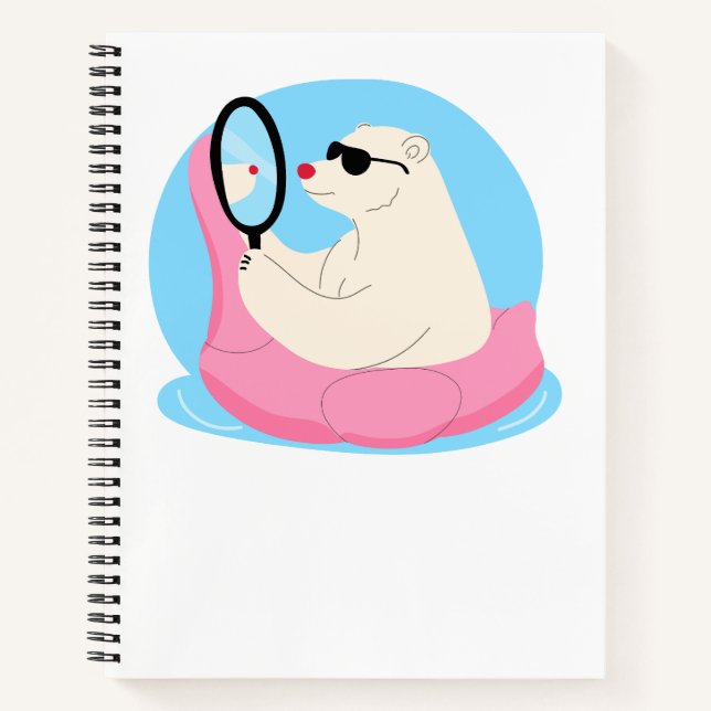 Cooles Polar Bear Summer Notebook Notizbuch (Vorderseite)