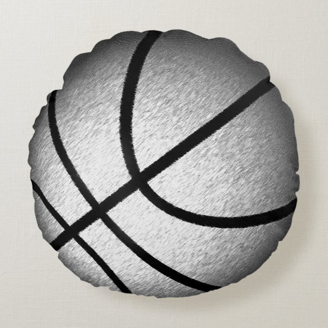 Cooles poliertes Farbrundes Basketball-Kissen Rundes Kissen (Vorderseite)