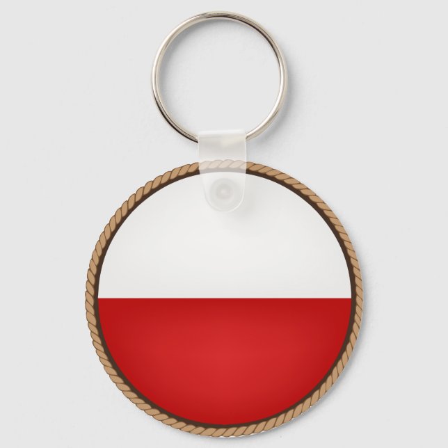 Cooles polnisches Flaggen-Siegel Schlüsselanhänger (Vorderseite)