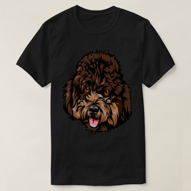 Cooles Poodle-Hundegesicht T-Shirt (Design vorne)