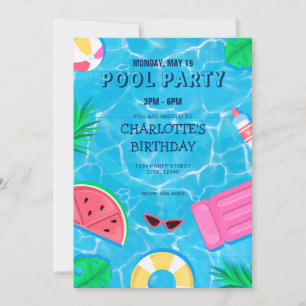 Cooles Pool-Party   Einladung zum Geburtstag