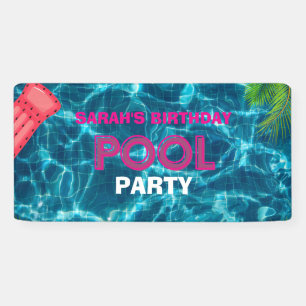 Cooles Pool-Party   Einladung zum Geburtstag Banner