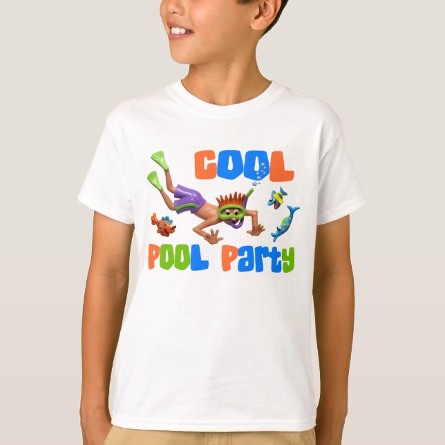 Cooles Pool-Party T-Shirt (Vorderseite)