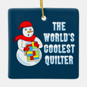 Cooles Quilter Keramikornament