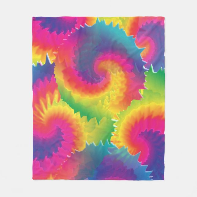 Cooles Rainbow-Gefärbte Krawatte-Muster Fleecedecke (Vorderseite)
