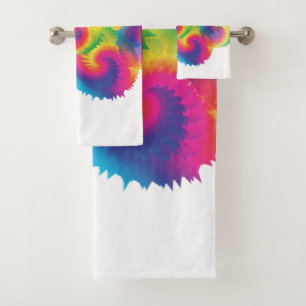 Cooles Regenbogen-Gefärbte Krawatte-Muster Badhandtuch Set