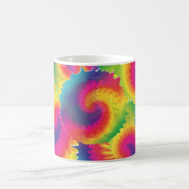 Cooles Regenbogen-Gefärbte Krawatte-Muster Kaffeetasse (Mittel)