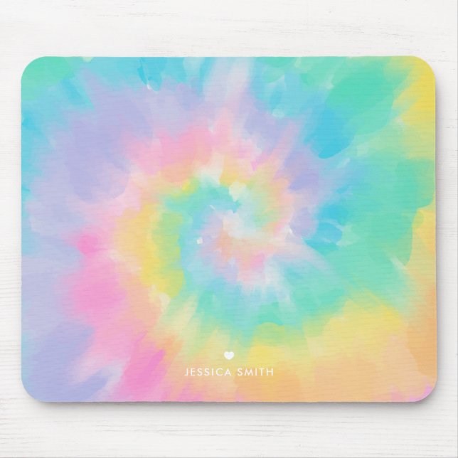 Cooles Regenbogen-Gefärbte Krawatte Muster Persona Mousepad (Vorne)