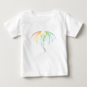 Cooles Regenbogen-Mythisches DrachenEmblem Baby T-shirt