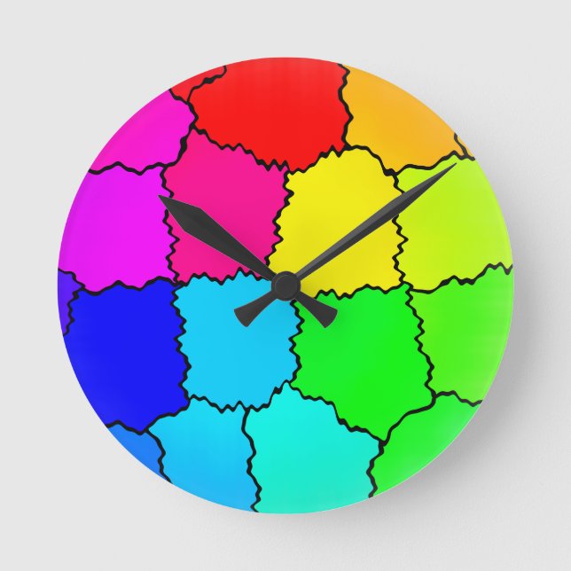 Cooles Regenbogenmuster Runde Wanduhr (Vorderseite)