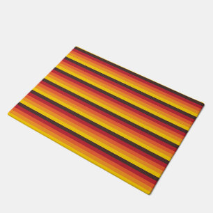 Cooles Retro 70er Streifen-orange Gelb-Rot Fußmatte