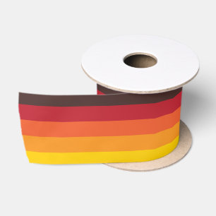 Cooles Retro 70er Streifen-orange Gelb-Rot Satinband