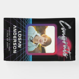 Cooles Retro 80er Synthwave New Wave Grad Party Banner