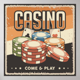 cooles Retro Casino Liebhaber Poster