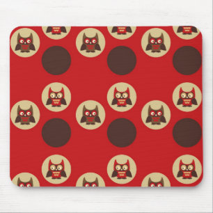 Cooles Retro-Eule- und Kreismuster Mousepad
