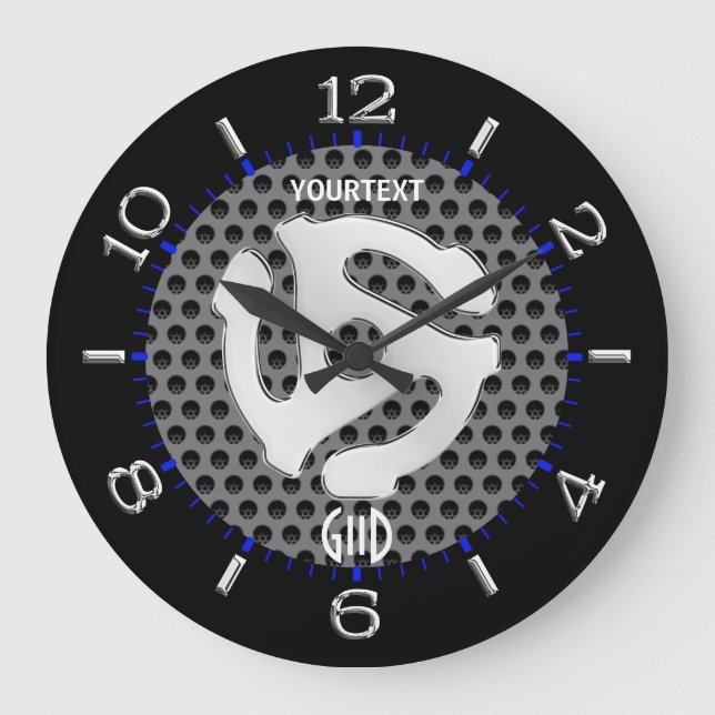 COOLES Retro-Gelb-45-DistanzdJ-Dial Große Wanduhr (Vorderseite)