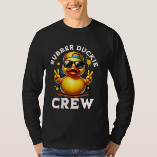 Cooles Retro-Gelber Kautschuk-Duck im 70er 80er Fu T-Shirt