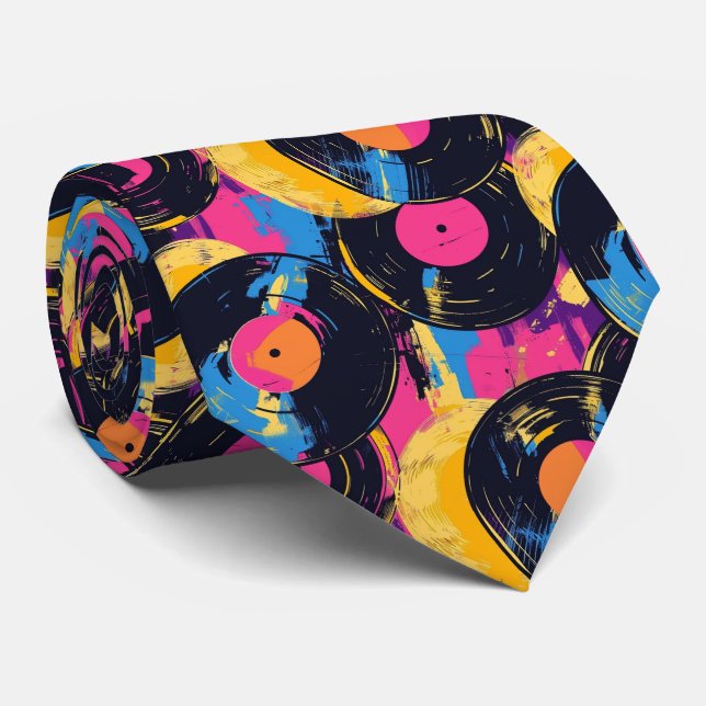 Cooles Retro-Graffiti-Muster gekachelt Krawatte (Gerollt)