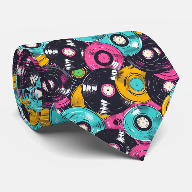 Cooles Retro-Graffiti-Muster gekachelt Krawatte (Gerollt)