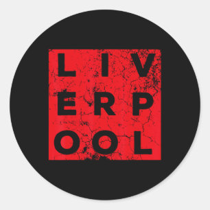 Cooles Retro-Grunge-Vintage-Look-Liverpool-Shirt-G Runder Aufkleber