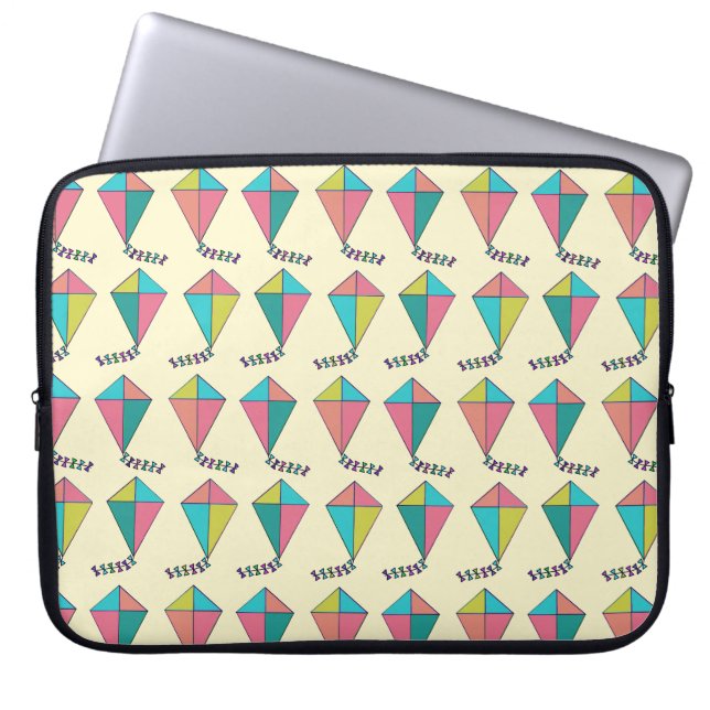 Cooles Retro Kite Muster Laptopschutzhülle (Vorderseite)