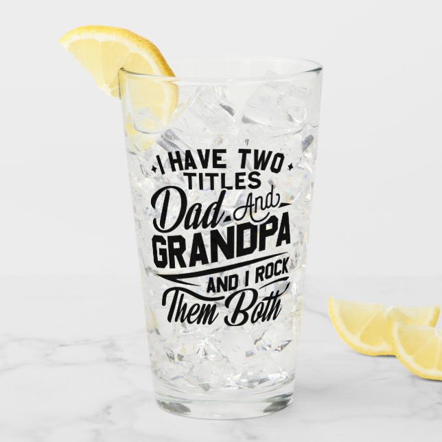 Cooles Retro-Style-Geschenk für neue Grandpas Glas (Vorderseite Ice)