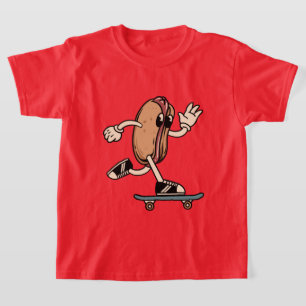 cooles Retro Vintage Skateboard Hotdog unisex T-Shirt