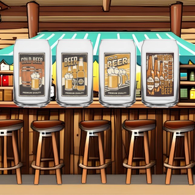 Cooles Retro-Vintages Bier Dosenglas (Von Creator hochgeladen)