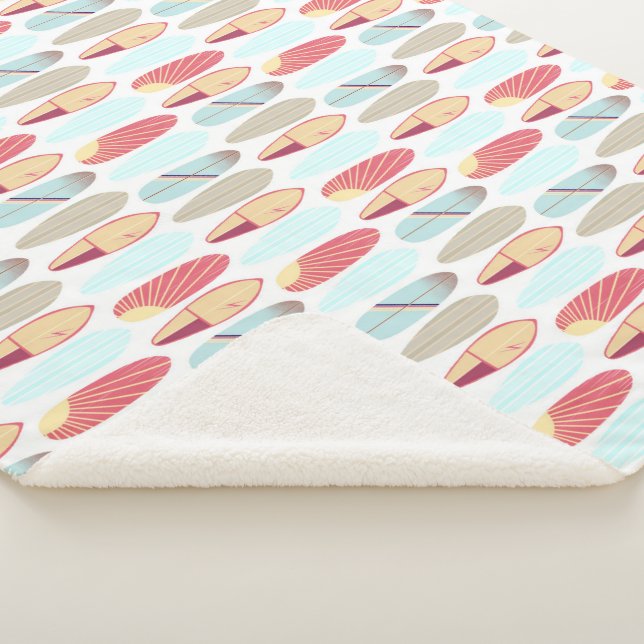 Cooles Retrorot und blaues Surfbrett  Sherpadecke (3/4)