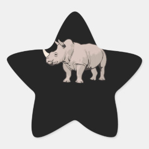 Cooles Rhino  Niedlich Chubby Rhino Stern-Aufkleber